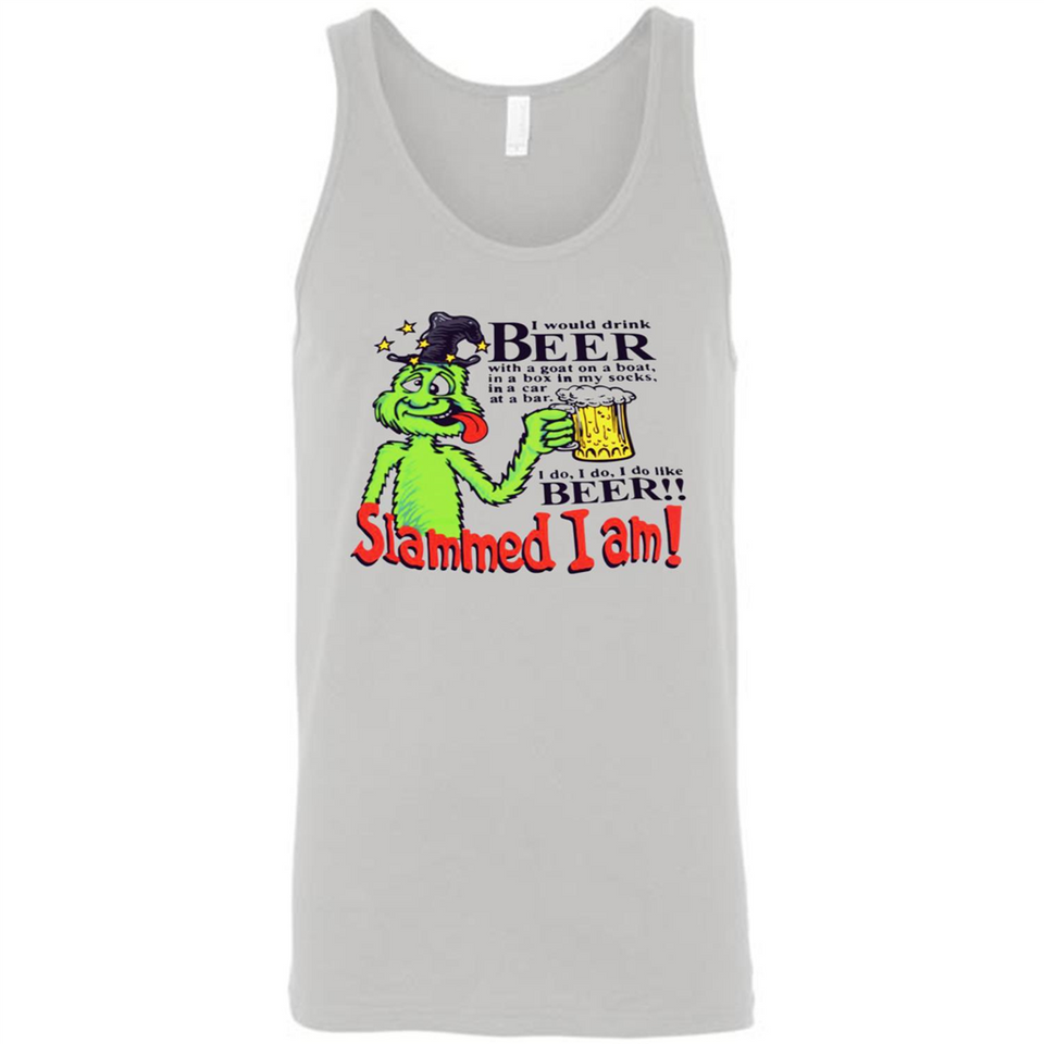 Slammed I Am I Would Drink Beer With A Goat On A Boat Shirt - Canvas Unisex Tank