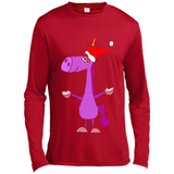 Funny Christmas Unicorn in Santa Hat - Canvas Long Sleeve T-Shirt