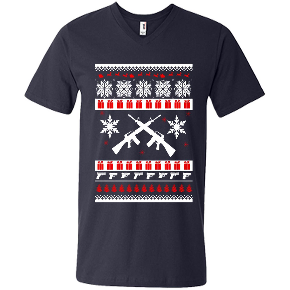 Rifle I Want Rifle Guns For Christmas ugly - Men's V-Neck