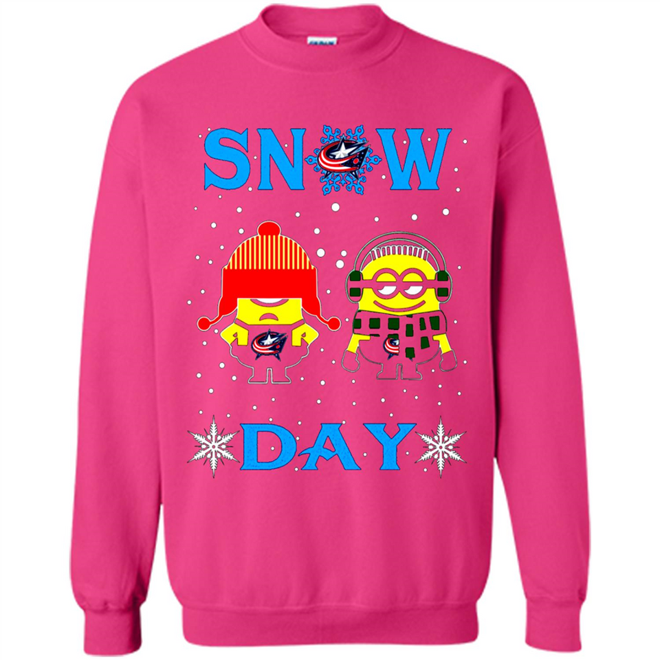 Snow Day Shirt For Columbus Blue Jackets Vs Minion Fans pingpong