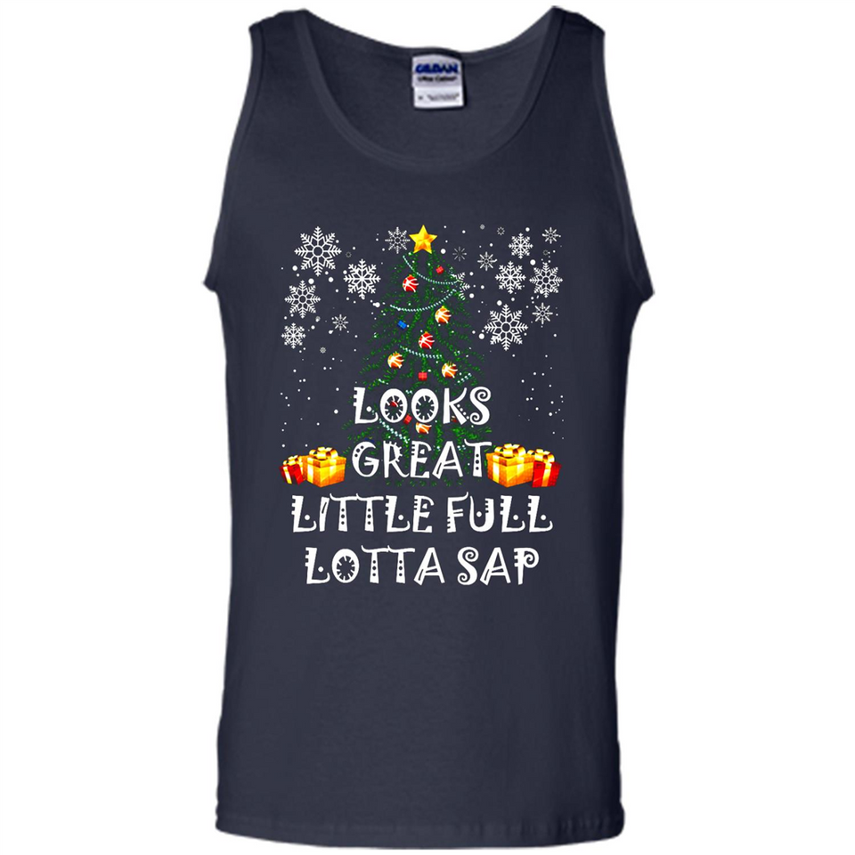 Looks Great Little Full Lotta Sap Funny Christmas Tree Mug PINGPONG - Tank Top
