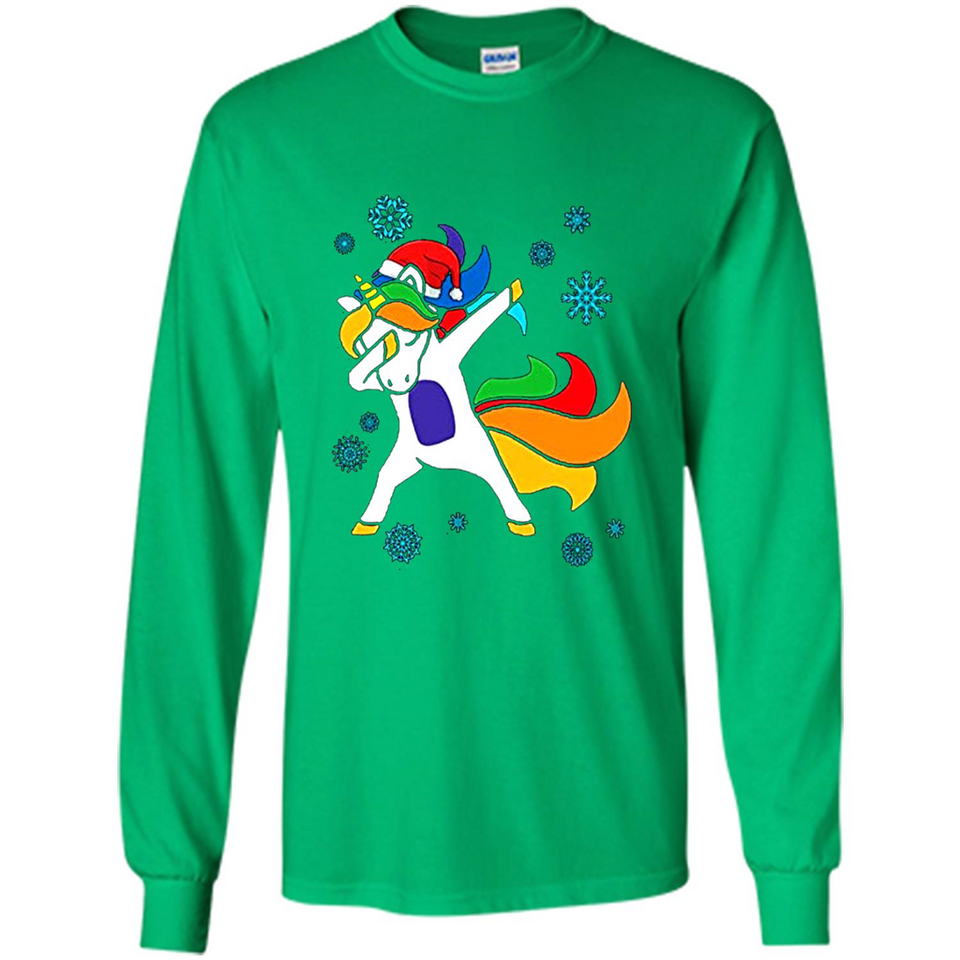 Christmas Dabbing Unicorn - Long Sleeve T-Shirt