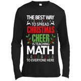 Math Teacher Christmas Shirt Christmas Cheer - Canvas Long Sleeve T-Shirt