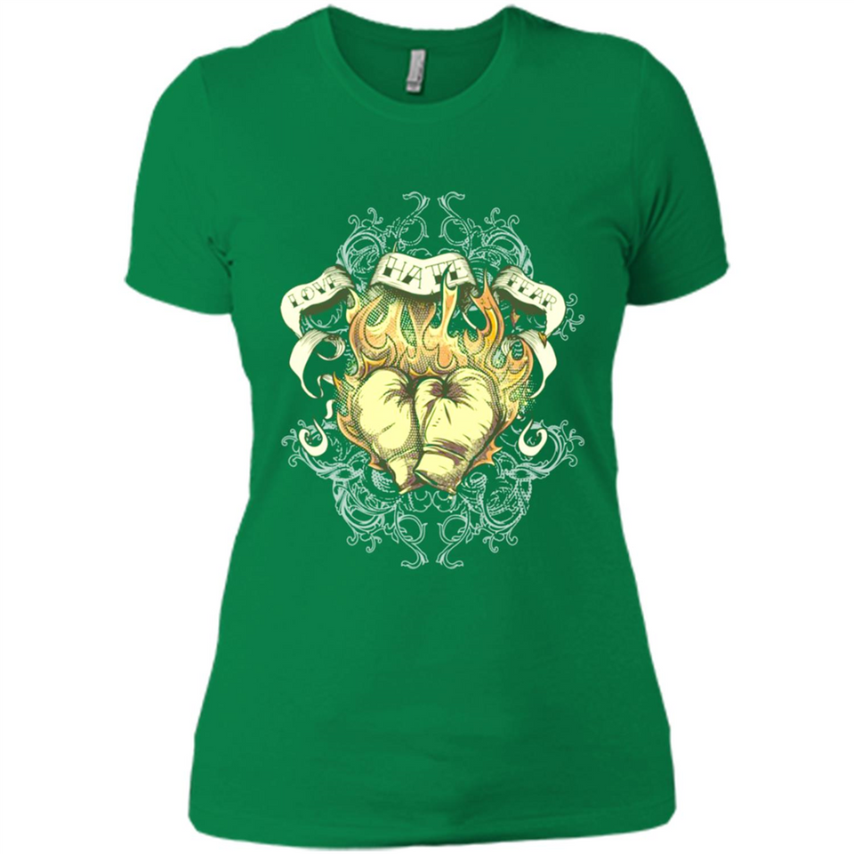 Love Hate Fear Boxing - Martial Art Fighting - Ladies' Boyfriend T-Shirt