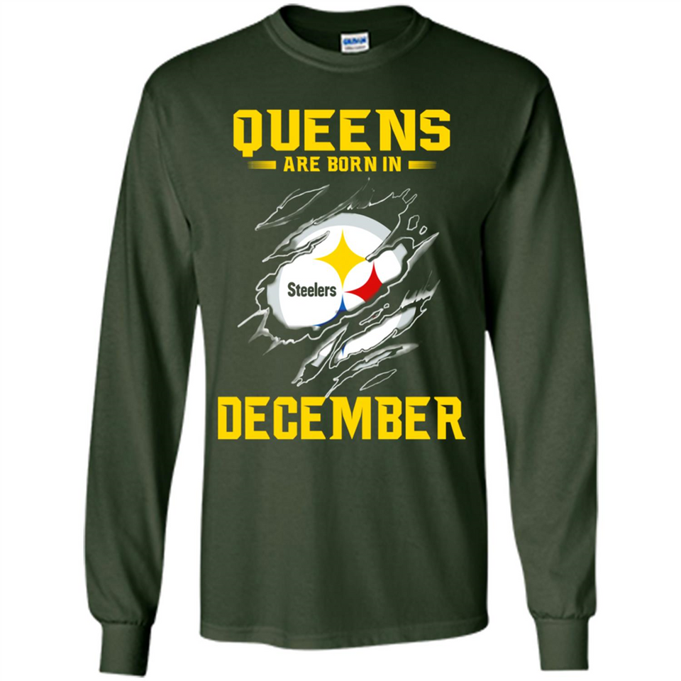 Queens Are Born In December - Pittsburgh Steelers Football - Long Sleeve T-Shirt