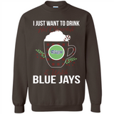 I Just Want To Drink Hot Chocolate & Watch Toronto Blue Jays Ugly Christmas Sweater PINGPONG