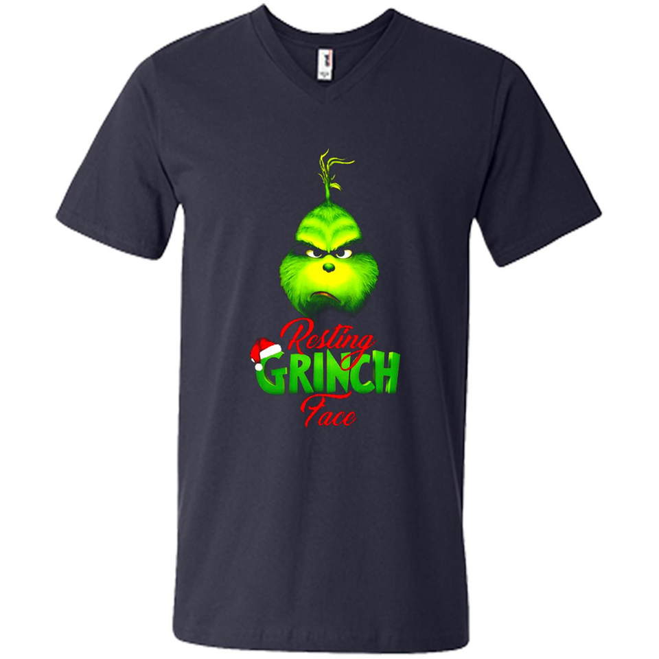 Resting Grinch Face Shirt PINGPONG - Men's V-Neck