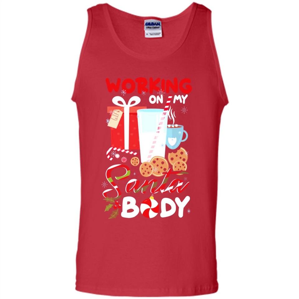 Working On My Santa Body Funny Christmas Gift Sleeve Xmas - Tank Top