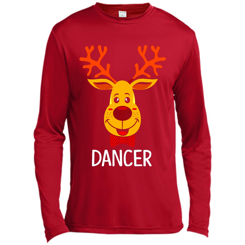 Dancer Santa Claus Funny Xmas Holiday T-Shirt - Canvas Long Sleeve T-Shirt