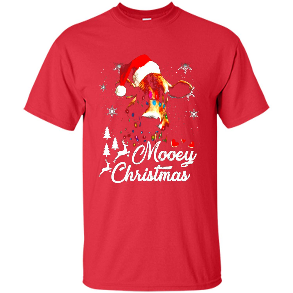 Mooey Christmas Cow Santa Christmas Lover Lights Sweatshirt - Shirt