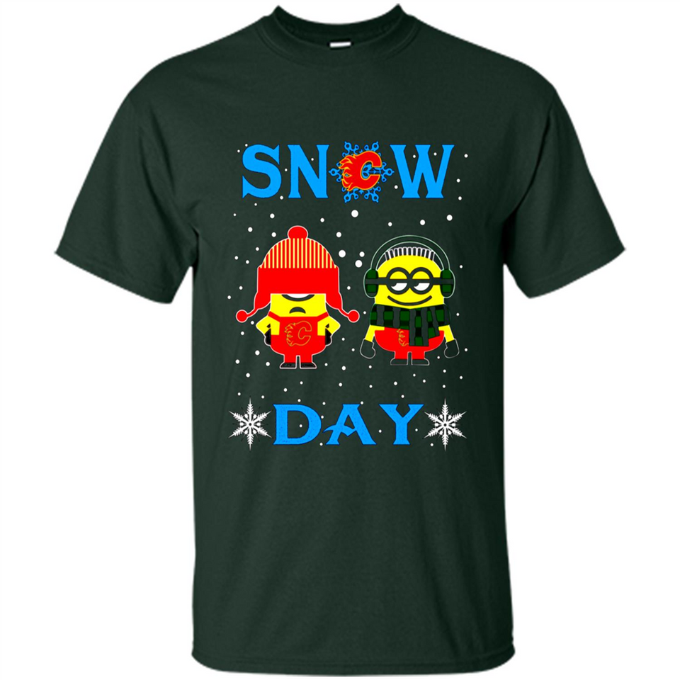 Snow Day Shirt For Calgary Flames Vs Minion Fans pingpong