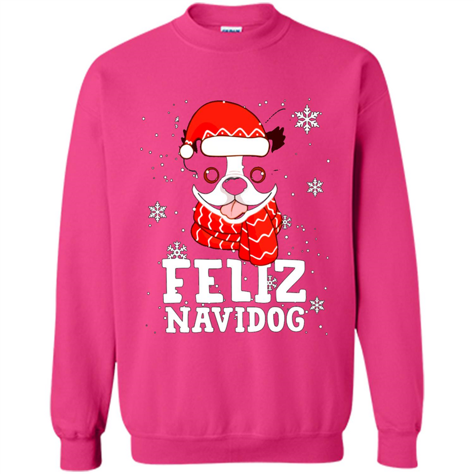 Feliz Navidog Boston Terrier Dog Ugly Xmas Sweater PING PONG