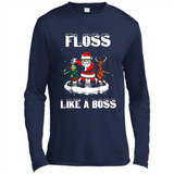 Floss Like A Boss Santa Flossing Dance Funny - Canvas Long Sleeve T-Shirt