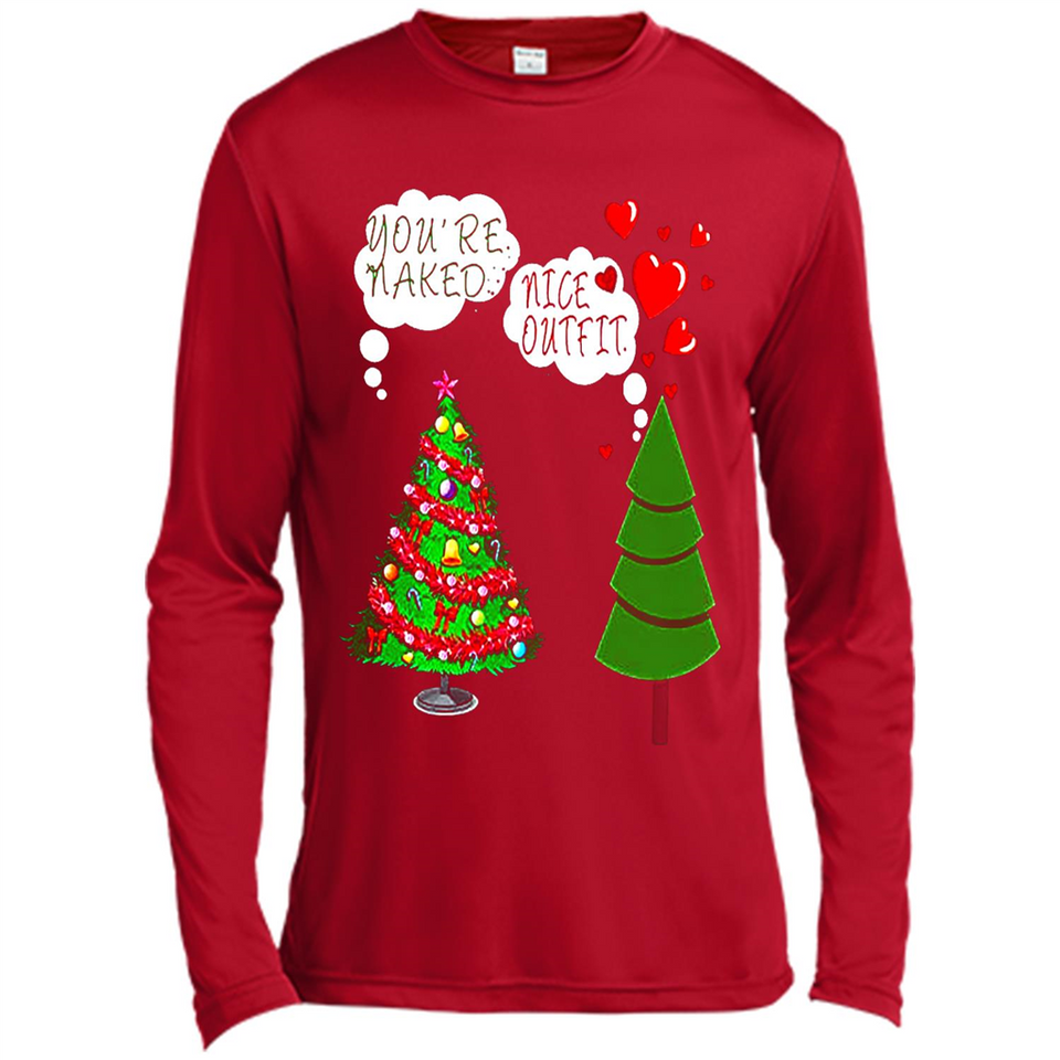Fir Loves Christmas Tree Funny Undecorated Joke - Canvas Long Sleeve T-Shirt