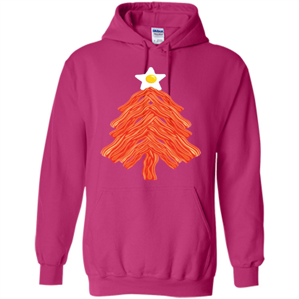 Bacon & Eggs Over Easy Fried Food Breakfast Xmas Tree Foodie - Hoodie