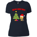 Meow merry christmas- cat and pine merry christmas - Ladies' Boyfriend T-Shirt