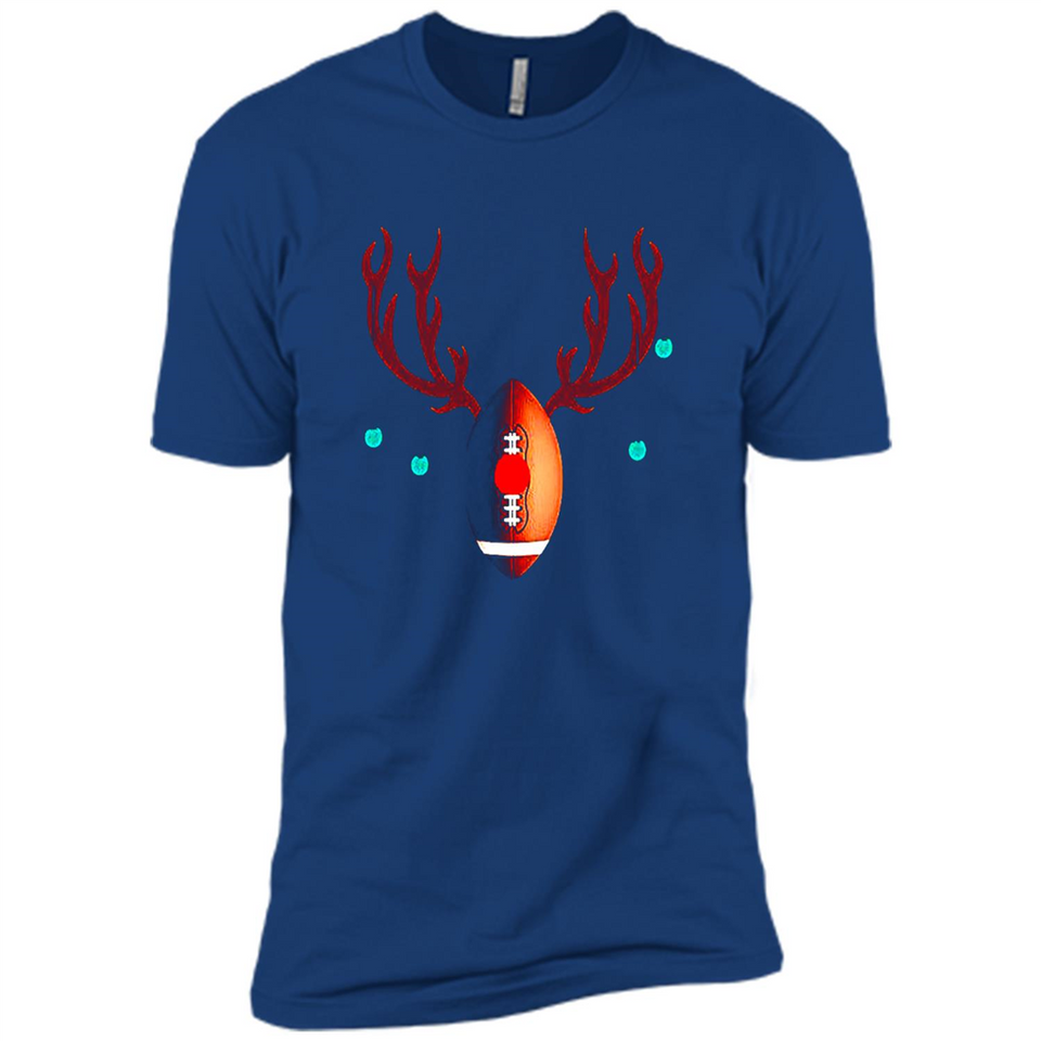 Football Christmas Shirt Reindeer Christmas Football Funny - Premium Short Sleeve T-Shirt