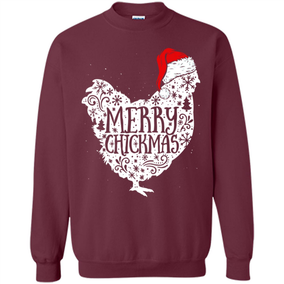 Chicken Christmas T Shirt Merry Chickmas Santa Claus Gifts - Sweatshirt