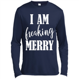 I Am Freaking Merry Funny Festive Winter Holiday - Canvas Long Sleeve T-Shirt