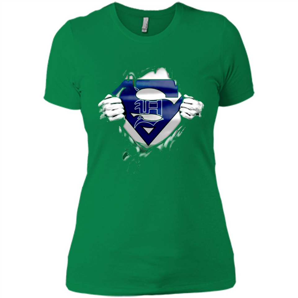 Detroit Tigers And Superman Fans - Ladies' Boyfriend T-Shirt