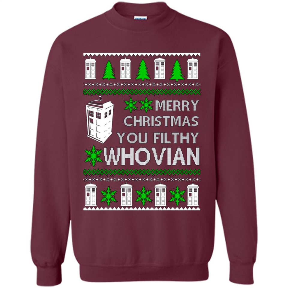 Merry Christmas You Filthy Whovian ugly sweater PINGPONG