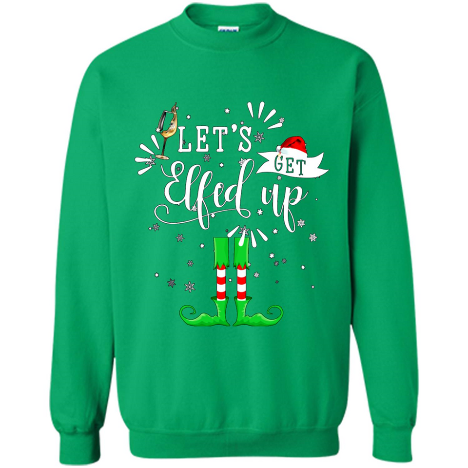 Let's Get Elfed Up Funny Drinking Wine Christmas Elf PINGPONG