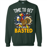 Time To Get Basted Funny Turkey Beer Thanksgiving - Sweatshirt