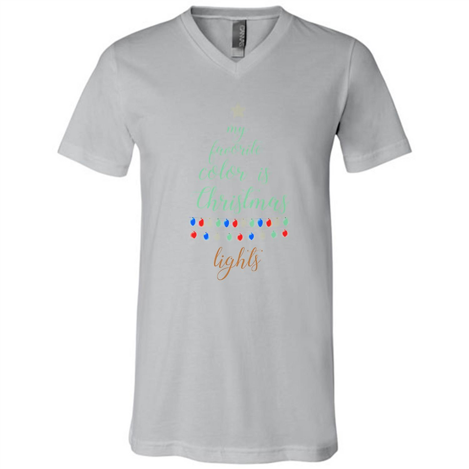My Favorite Color is Christmas Lights Xmas Sporty T-Shirt - Canvas Unisex V-Neck