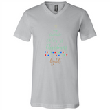 My Favorite Color is Christmas Lights Xmas Sporty T-Shirt - Canvas Unisex V-Neck