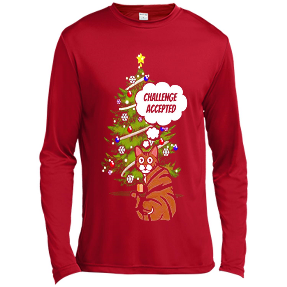 Christmas Tree Cat Long Sleeve Christmas Shirt for Cat Lover - Canvas Long Sleeve T-Shirt
