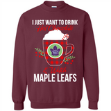 I Just Want To Drink Hot Chocolate & Watch Toronto Maple Leafs Ugly Christmas Sweater PINGPONG