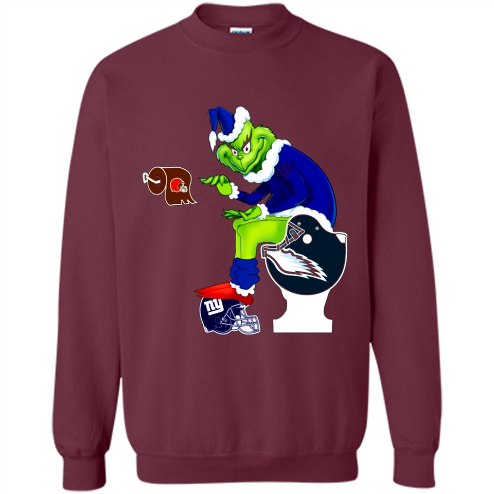 New York Giants Toilet Grinch Santa Claus Football Fan PINGPONG