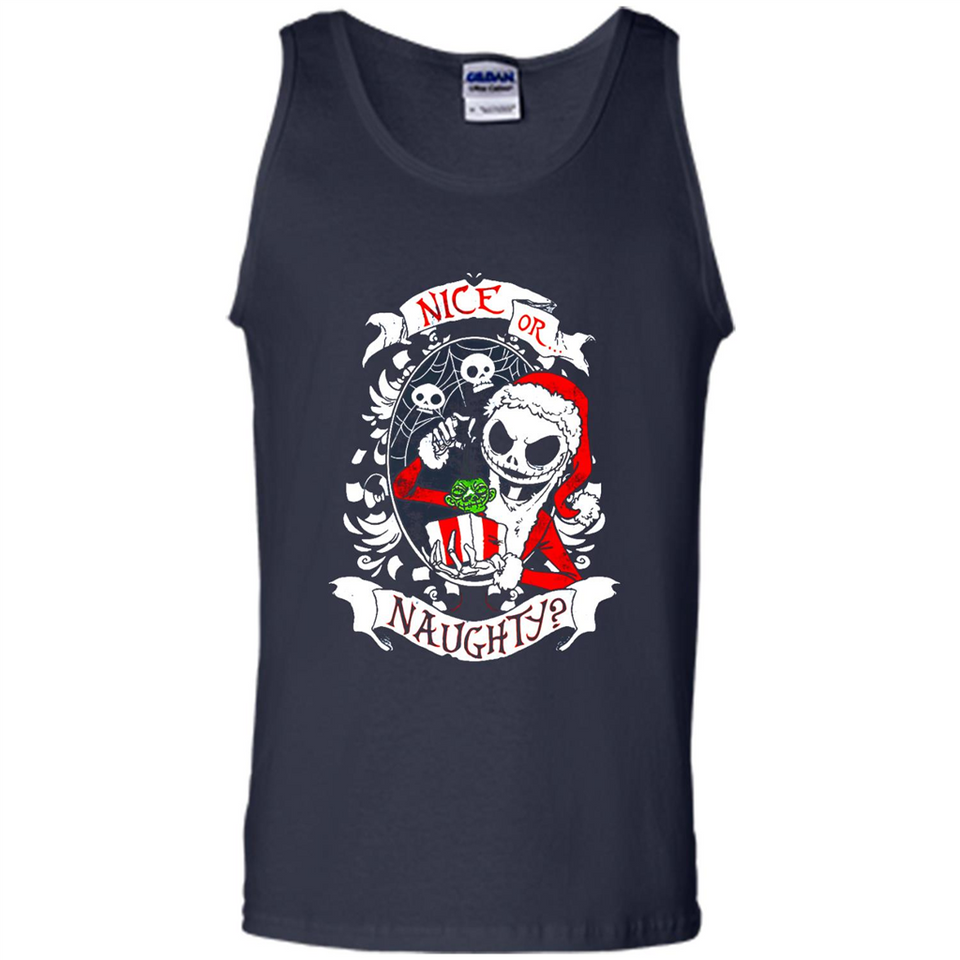 Christmas Shirt, Santa Nice Or Naughty Xmas - Tank Top