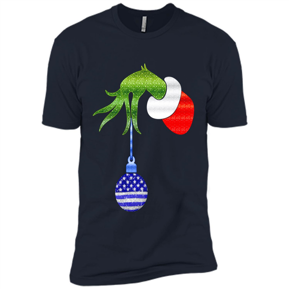 Grinch Holding American Flag ornament Christmas
