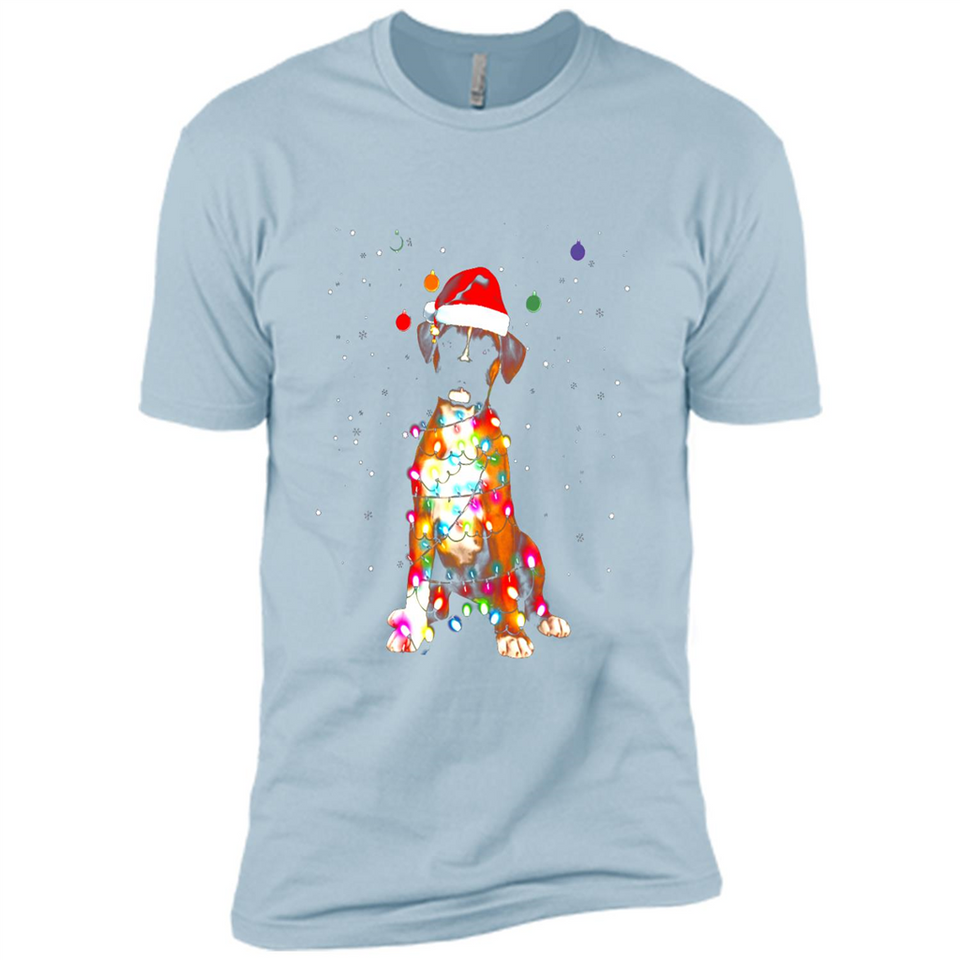 Christmas Lights Boxer Dog Funny Xmas Sweatshirt - Premium Short Sleeve T-Shirt