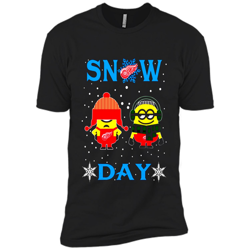 Snow Day Shirt For Detroit Red Wings Vs Minion Fans pingpong