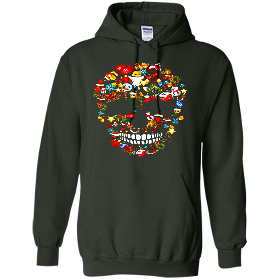 Skull Christmas Decorations Merry Xmas T-Shirt - Hoodie