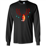 Football Christmas Shirt Reindeer Christmas Football Funny - Long Sleeve T-Shirt