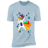 Christmas Dabbing Unicorn - Premium Short Sleeve T-Shirt