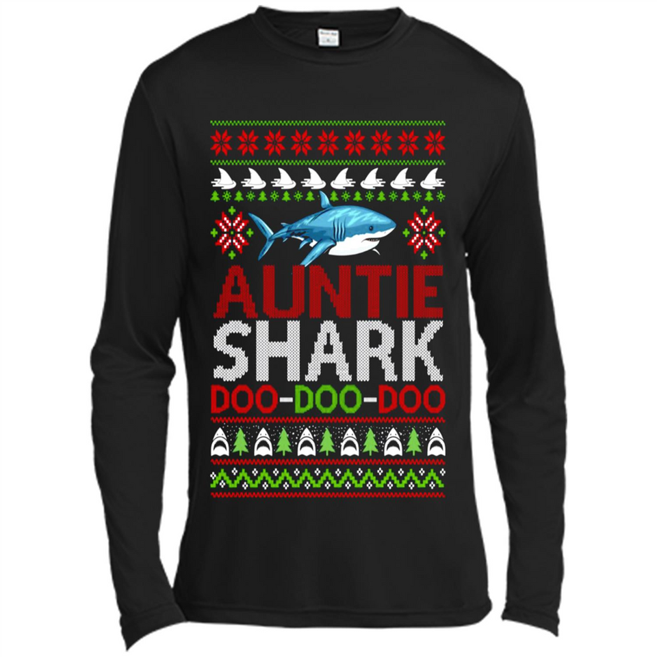 Auntie shark Doo Doo Doo Christmas - Canvas Long Sleeve T-Shirt