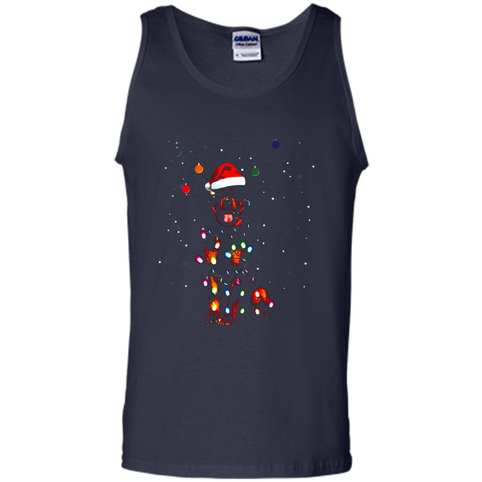 Rottweiler Santa Lights Christmas Dog Xmas Sweatshirt - Tank Top