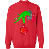 GRINCH HAND HOLDING CALGARY FLAMES GLITTER CHRISTMAS PINGPONG