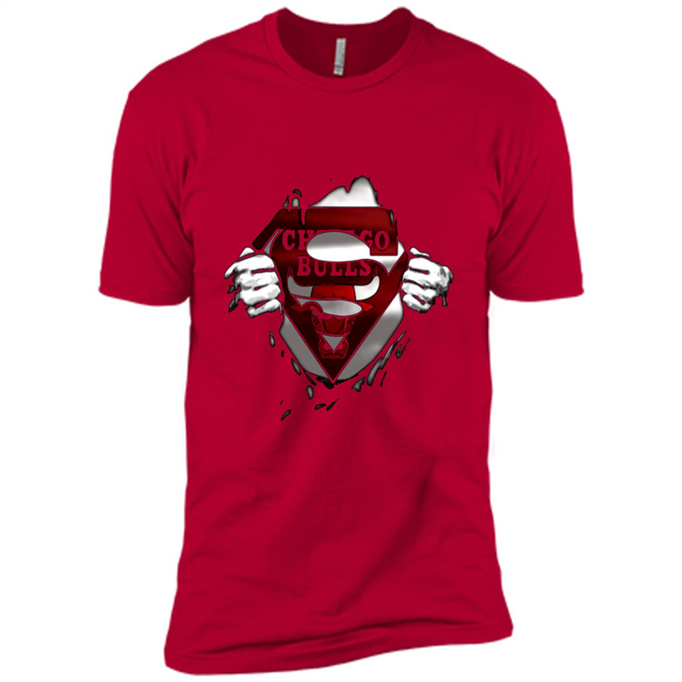 Chicago Bulls And Superman Fans - Premium Short Sleeve T-Shirt