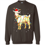 Christmas Lights Goat Wearing Santa Hat Funny Xmas - Sweatshirt