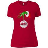 Funny Seattle Seahawks Glitter Grinch Monogram Ornament Christmas Gift - Ladies' Boyfriend T-Shirt