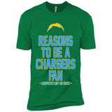 Reasons to be a Los Angeles Chargers Fan Complete List on Back - Premium Short Sleeve T-Shirt
