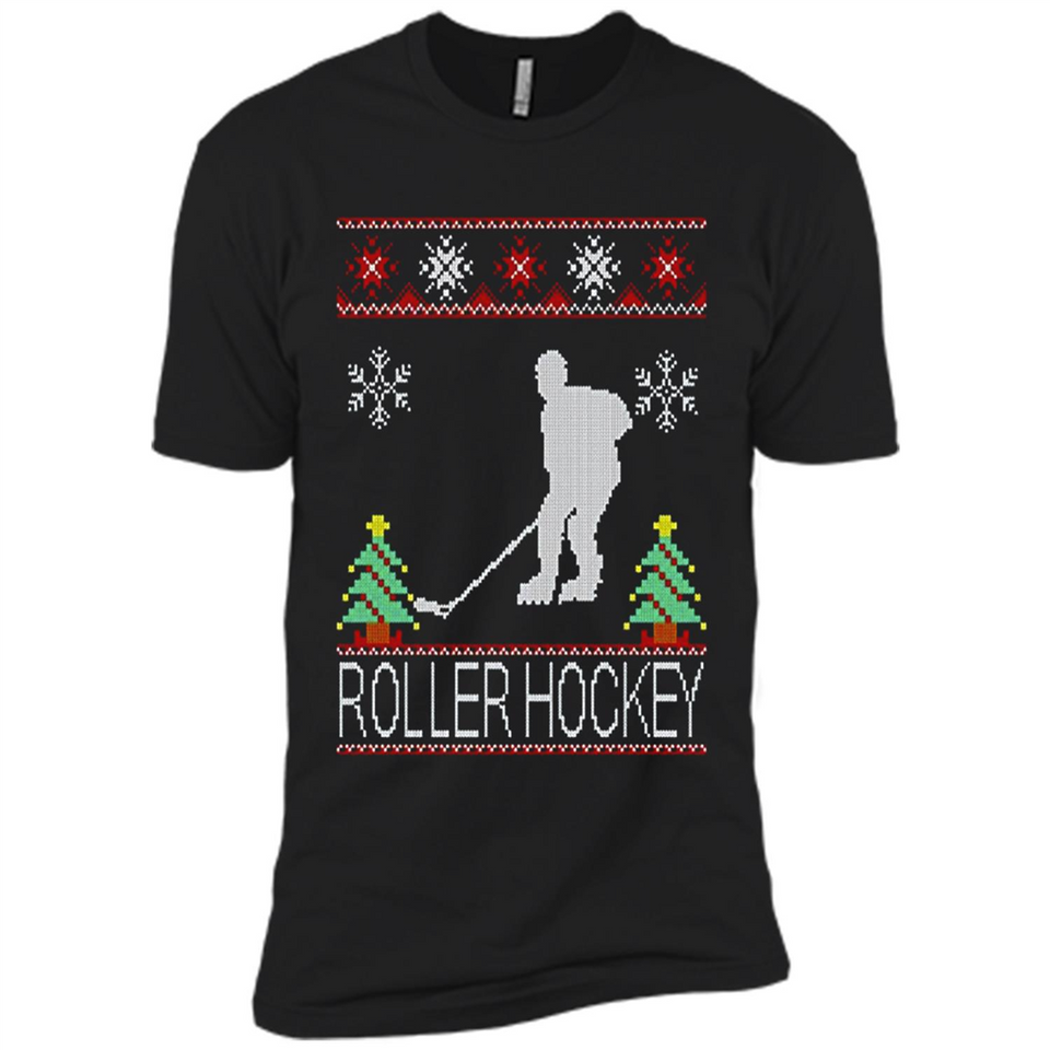roller hockey Christmas ugly