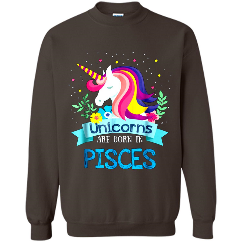 Unicorns are born in Pisces Birthday Rainbow Gift Ladies Custom