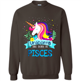 Unicorns are born in Pisces Birthday Rainbow Gift Ladies Custom