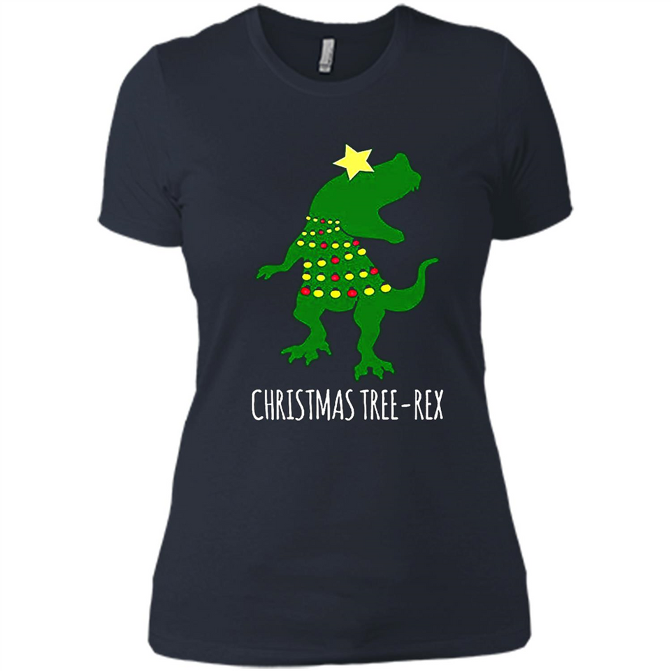 Christmas Tree Rex - Ladies' Boyfriend T-Shirt